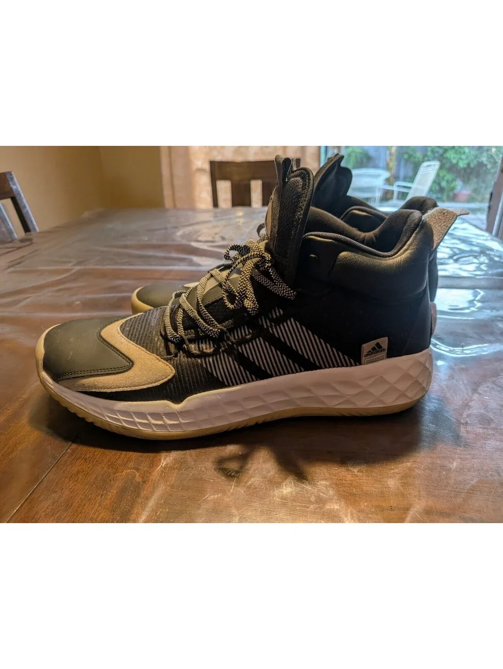 Adidas Pro Boost Mid Black/White Basketball Shoes FW9512  Men's size 15-Adidas